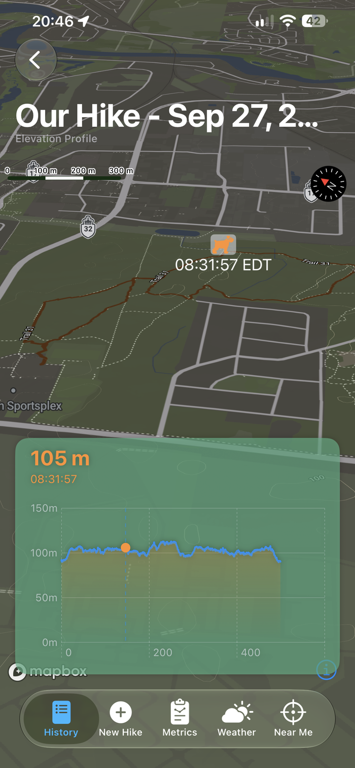 Elevation Profile, dark mode