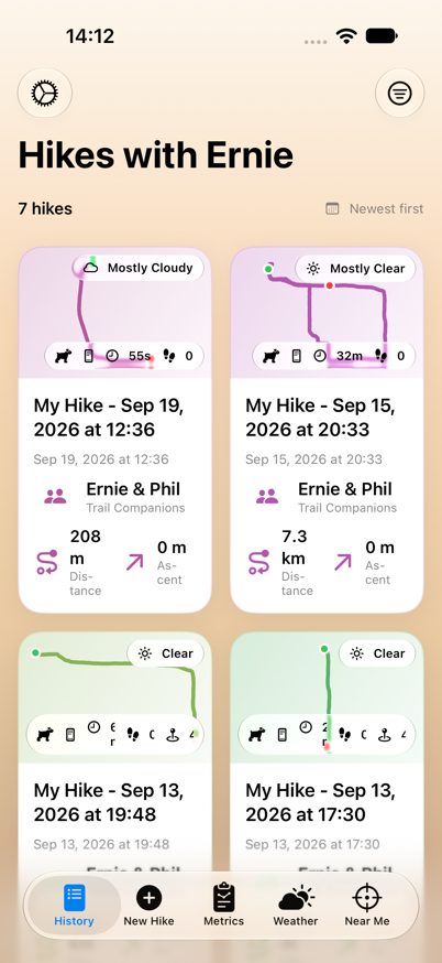 History grid, light mode