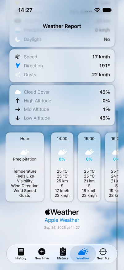 Hourly forecast