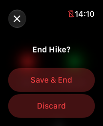 Watch End Hike dialog